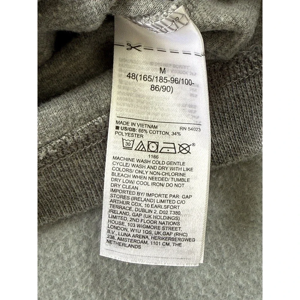 Banana Republic Mens M Gray Pullover Hoodie Sweatshirt Kangaroo Pocket Cotton